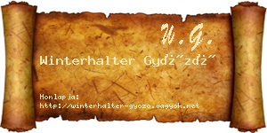 Winterhalter Győző névjegykártya
